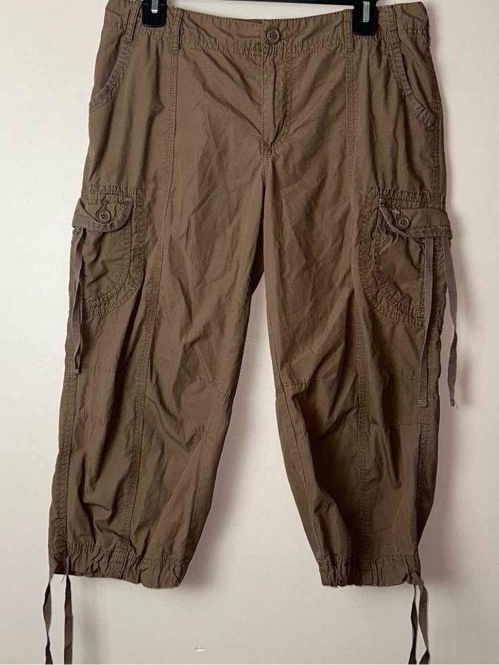 a.n.a Brown Cargo Capris with Drawstring